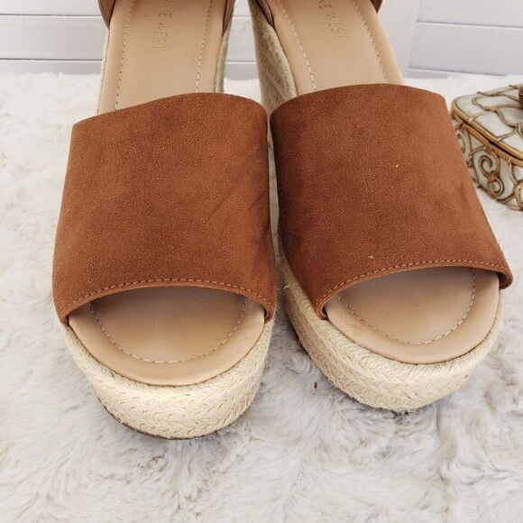 Nine West Adell Wedge Sandal Heels Size 10 - Picture 3 of 11